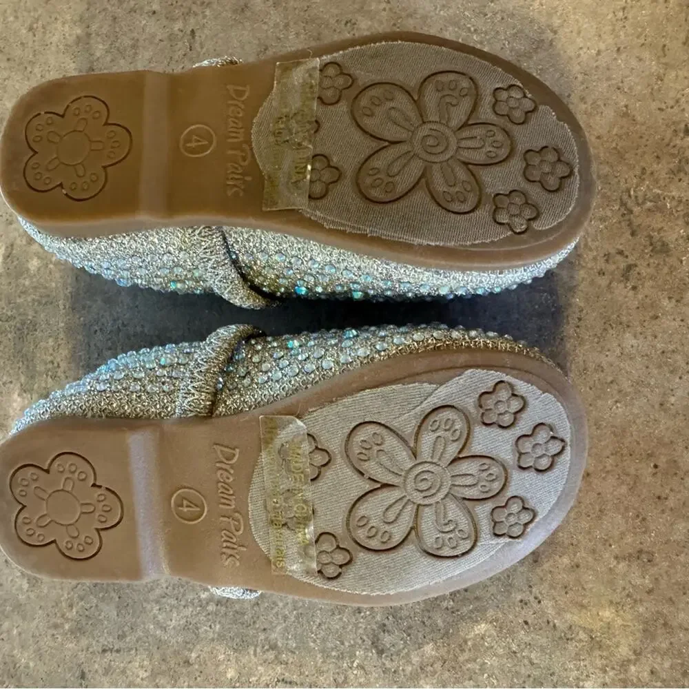 Adorable Dressy Gold Sparkle Mary Jane Flats, Infant Size 4 Girlie Glam ballet